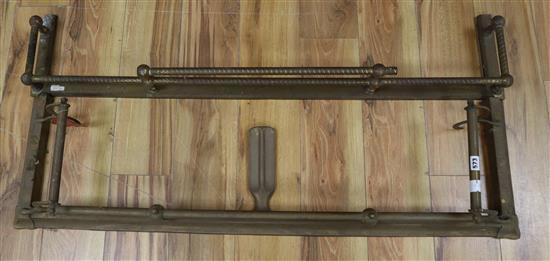 Two Edwardian brass fenders, longest 122cm